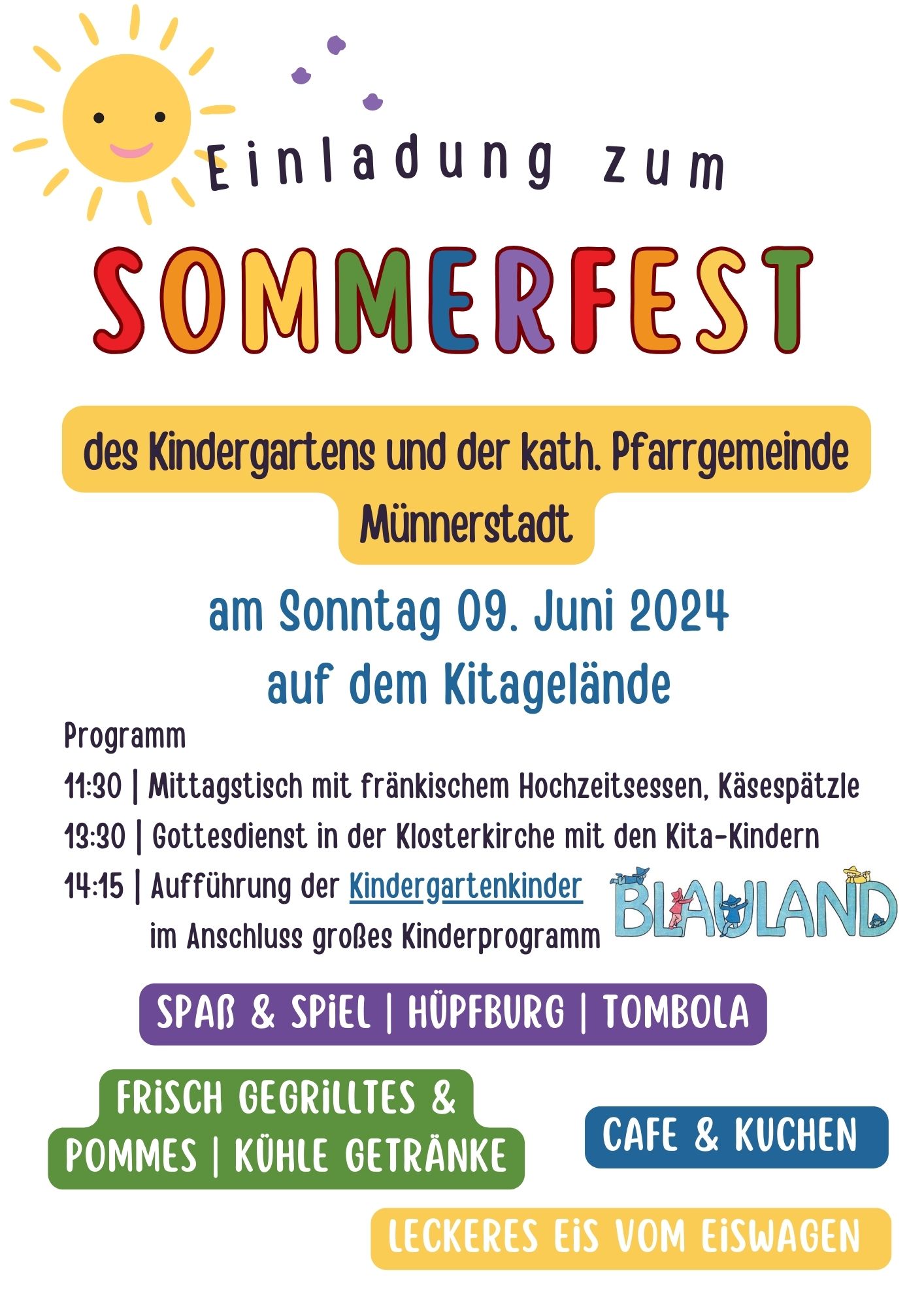 Sommerfest des Kindergartens und der kath. Pfarrgemeinde Münnerstadt